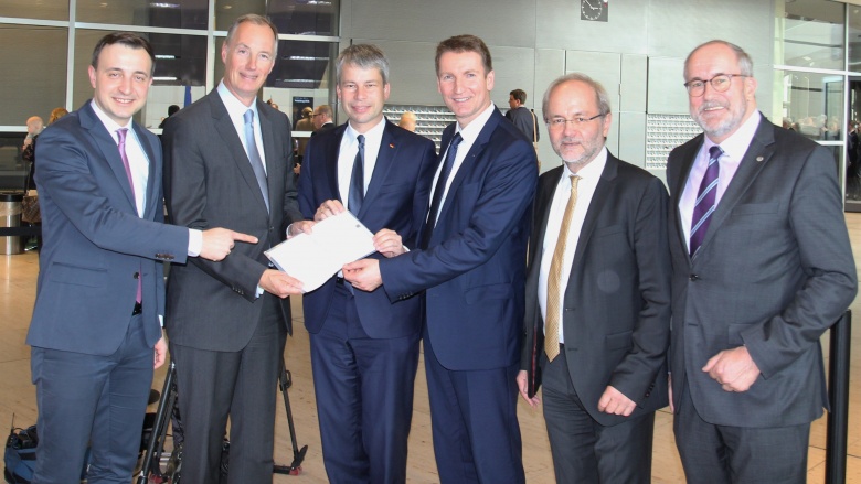 v.l.n.r.: Paul Ziemiak, Matthias Heider, Steffen Bilger, Patrick Sensburg, Volkmar Klein, Hans-Jürgen Thies