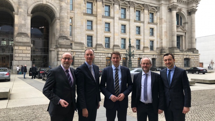 v.l.n.r. Hans-Jürgen Thies, Matthias Heider, Patrick Sensburg, Volkmar Klein, Paul Ziemiak